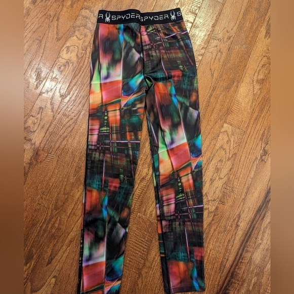 Spyder Leggings or base layer Colour splash, youth 14/16- L or Women's S - Picture 3 of 6